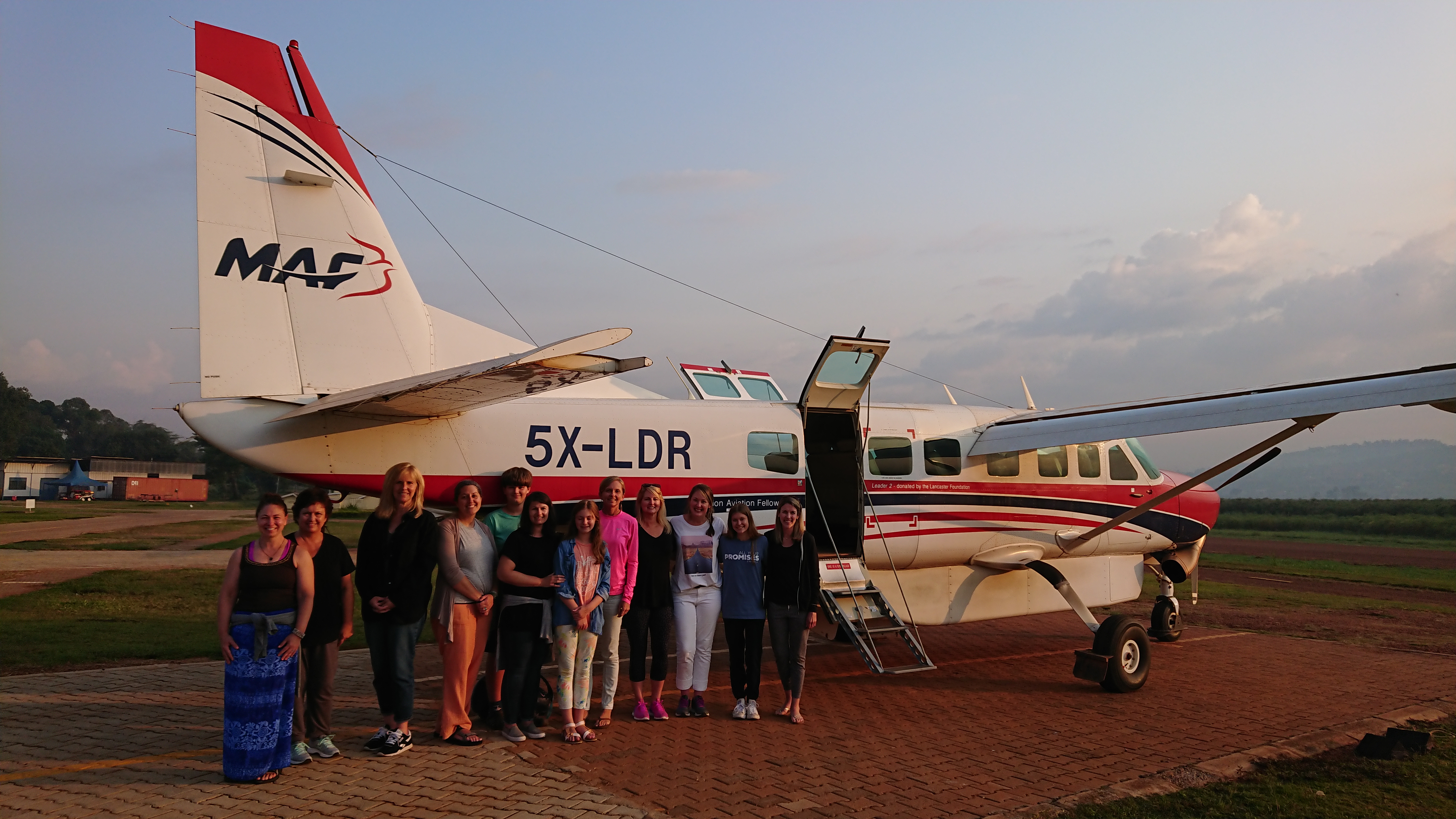 The Four Corners Ministry Team at Gulu airstrip