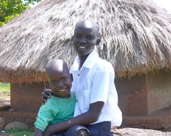 Nyabrom with her little brother